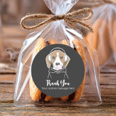 冷たい犬のバブルガム可愛いおもしろいビーグルありがとう ラウンドシール