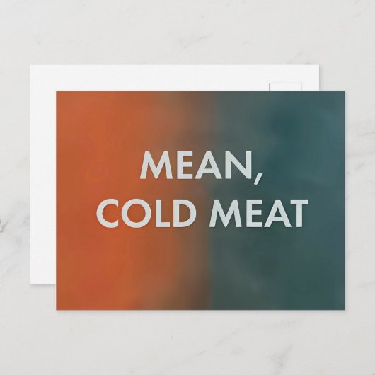 冷たい肉 – 建物内の唯一の殺人 ポストカード (正面/裏面)