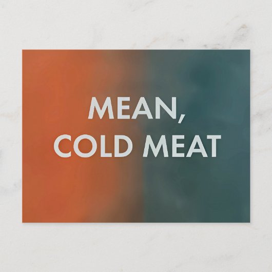 冷たい肉 – 建物内の唯一の殺人 ポストカード (正面)