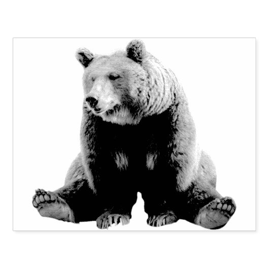 冷たい茶色のクマの切手 ラバースタンプ (インプリント)