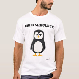 冷たい視線の面白い不機嫌なペンギンTシャツ Tシャツ