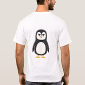 冷たい視線の面白い不機嫌なペンギンTシャツ Tシャツ (裏面)