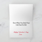 冷たい足ロマンチックなバレンタインデーのカード カード (内部)