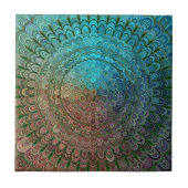 冷たい金属の花の曼荼羅 タイル (正面)