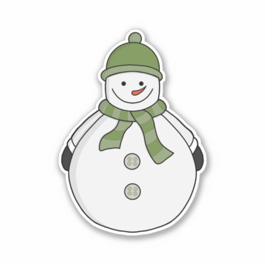 冷たい雪だるま シール (正面)