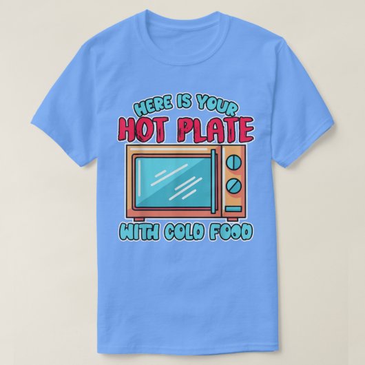 冷たい食べ物の電子プレートと熱い電子レンジ Tシャツ (デザイン正面)