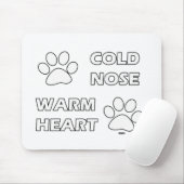 冷たい鼻、暖かいハート マウスパッド (マウス)