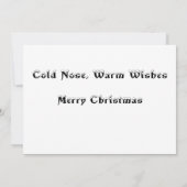 冷たい鼻、暖かい願いラブラドールのクリスマスカード (裏面)