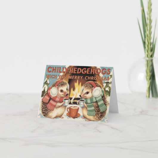 冷たくハリネズミのクリスマス カード (正面)