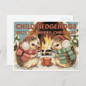 冷たくハリネズミのクリスマス ポストカード (正面/裏面)