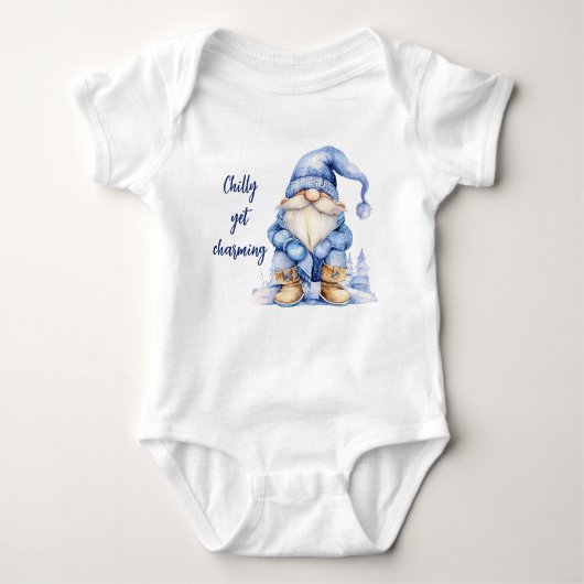 冷たく魅力的も – 白 ベビーボディスーツ (正面)