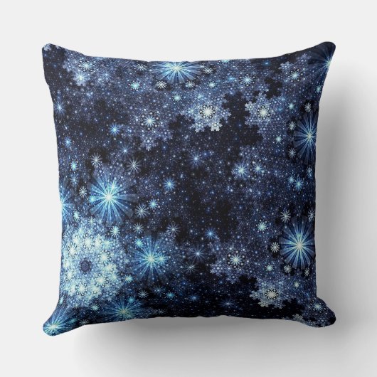 冷ややかで青い雪片パターン装飾用クッション クッション (裏面)