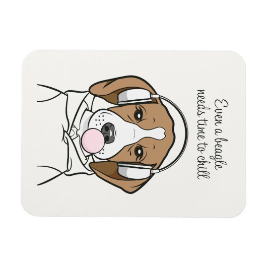 冷ややかなビーグルバブルキュートおもしろい犬 マグネット (横)