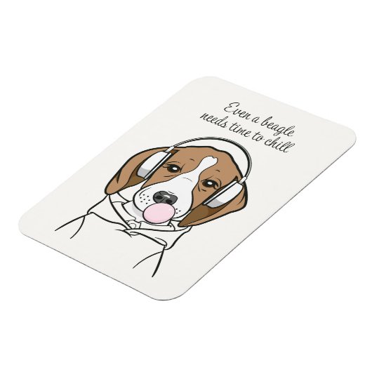 冷ややかなビーグルバブルキュートおもしろい犬 マグネット (左側)