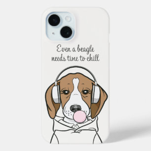 冷ややかなビーグルバブルキュートおもしろい犬 iPhone 15ケース