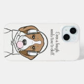 冷ややかなビーグルバブルキュートおもしろい犬 Case-Mate iPhoneケース (裏面 (横))