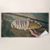 冷カッコいい凍アイスクリーム ビーチタオル (正面)