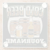 冷パーソナライズされたビールオークバレル醸造所 ガラスコースター (裏面)