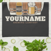 冷パーソナライズされたビールオークバレル醸造所 キッチンタオル (折り畳み)