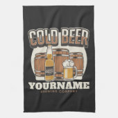 冷パーソナライズされたビールオークバレル醸造所 キッチンタオル (縦)