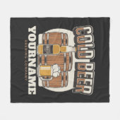 冷パーソナライズされたビールオークバレル醸造所 フリースブランケット (正面(横))