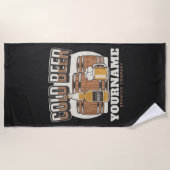 冷パーソナライズされたビールオーク樽醸造業  ビーチタオル (正面)