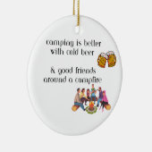 冷ビールを飲むとキャンプが上手 セラミックオーナメント (右)