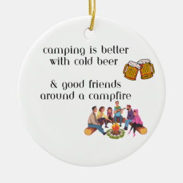 冷ビールを飲むとキャンプが上手 セラミックオーナメント