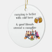 冷ビールを飲むとキャンプが上手 セラミックオーナメント (左)