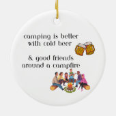 冷ビールを飲むとキャンプが上手 セラミックオーナメント (裏面)