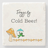 冷ビールマッシュルームを凍らせる大理石の石コースター ストーンコースター (正面)