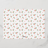 冷モダン手暖かいハートフォトフォイル 箔シーズンカード (裏面)