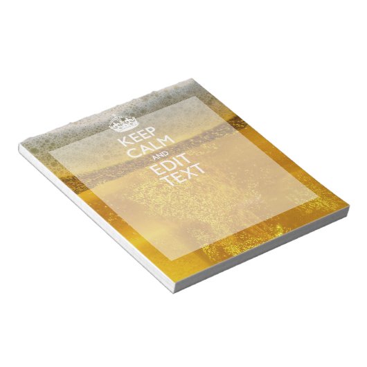 冷保たいビールのテキストと落ち着いて ノートパッド (アングル)