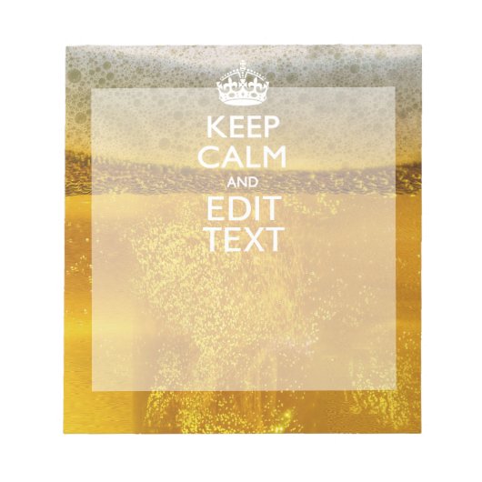 冷保たいビールのテキストと落ち着いて ノートパッド (正面)