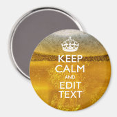 冷保たいビールのテキストと落ち着いて マグネット (正面/裏面)