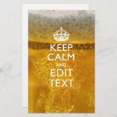 冷保たいビールのテキストと落ち着いて 便箋 (正面/裏面)