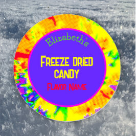 冷凍乾燥キャンディ カラフル オーダーメイドラベル ラウンドシール