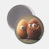 冷凍機マグネット、超現実的エッグ マグネット (正面/裏面)