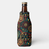 冷却シアン「伝統パターインスパイアン」フォームBot ボトルクーラー (ボトル正面)