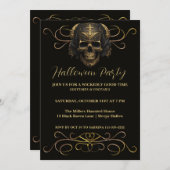 冷却スカルハローウィンパーティ招待状 招待状 (正面/裏面)