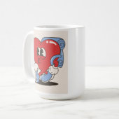 冷却ハートデザインマグ コーヒーマグカップ (正面左)