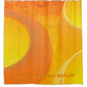 冷却窯の豪華なオレンジや黄色 シャワーカーテン (正面)