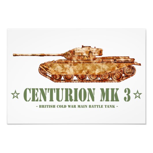 冷戦期のイギリス主力戦車 セントュリオン Mk3 フォトプリント (正面)