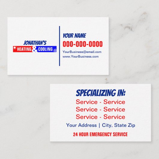 冷暖房両面名刺 名刺 (正面/裏面)