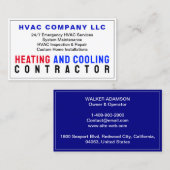 冷暖房業者 名刺 (正面/裏面)