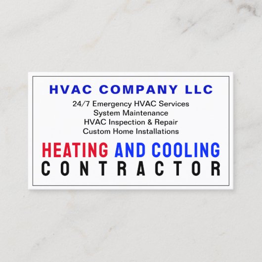 冷暖房業者 名刺 (正面)