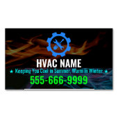冷暖房用HVACスローガンとロゴ マグネット名刺 (正面)