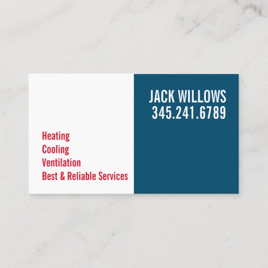 冷暖房空調空調設備事業 名刺 (裏面)