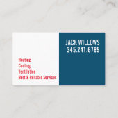 冷暖房、空調HVACビジネス 名刺 (裏面)