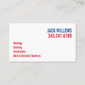 冷暖房、空調HVACビジネス 名刺 (裏面)